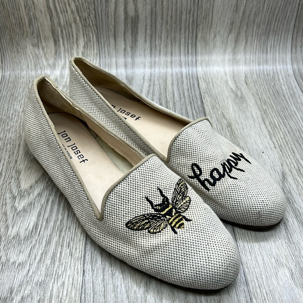 Jon Josef Women’s Bee Happy Natural Linen Loafer Flat